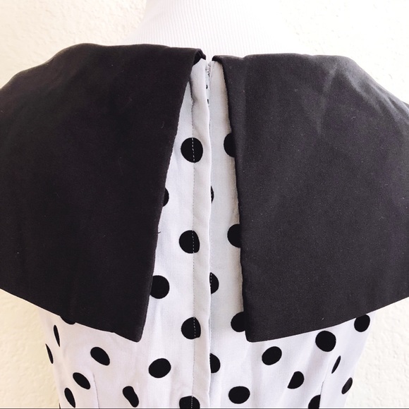 Black and Grey Polkadot Collectif Dress - Picture 5 of 8